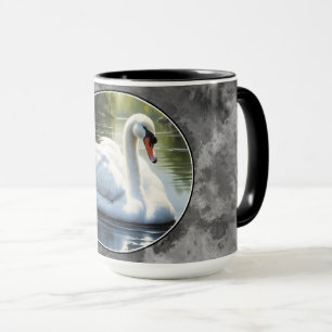 Caneca Cisne Elegante está Nadando na Água