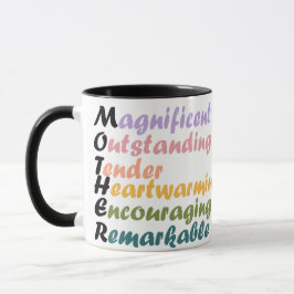 Caneca Citação Acróstica Magnífica Mãe - melhor presente