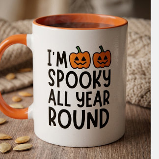 Caneca Citação Assustadora Abóbora de Halloween Engraçada