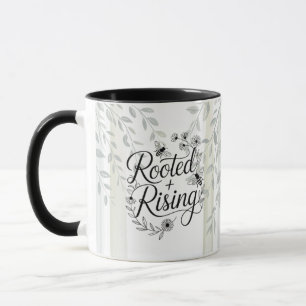 Caneca Citação Botânica Raízes e Crescimento da Heritage