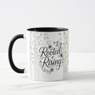 Caneca Citação Botânica Raízes e Crescimento da Heritage