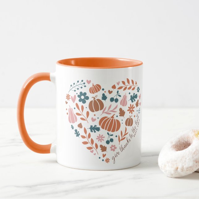 Caneca Citação Cristã de Ação de Graças (Com Donut)