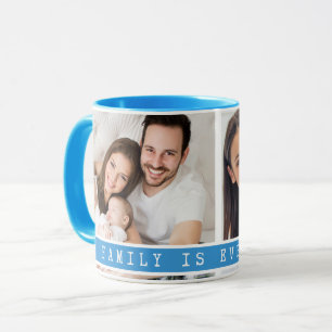 Caneca Citação da Família de Colagem de Fotos Simples 2 A