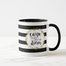 Caneca Citação da Tipografia Inspiradora Engraçada Carpe 