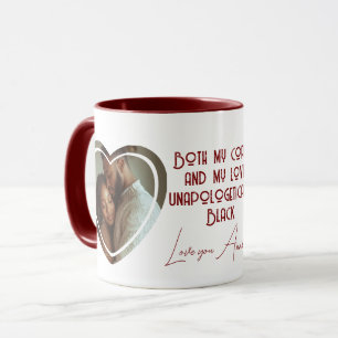 Caneca Citação de Amor Negro I Coração Personalizado Verm