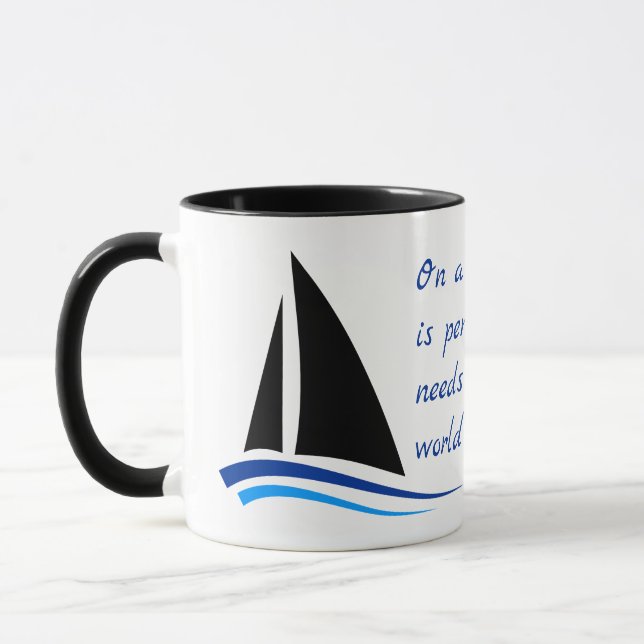 Caneca Citação de Barco à Vela, Vento e Bela (Esquerda)