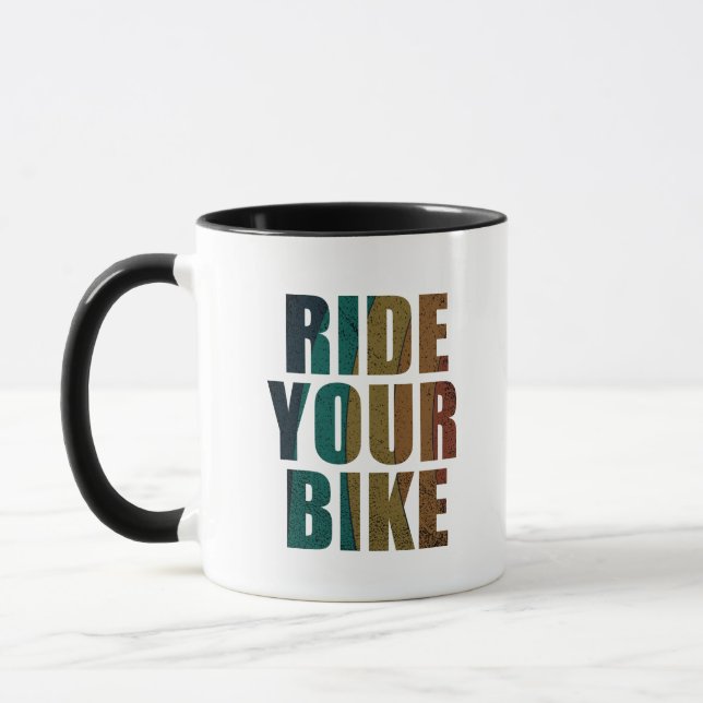 Caneca Citação de bicicleta de montanha motivadora (Esquerda)