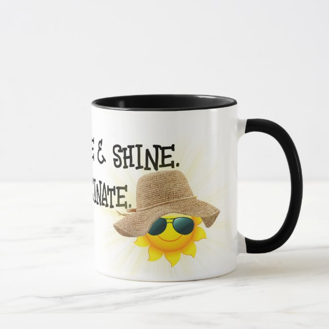 Caneca Citação de Cafeína Divertida Com Sun (Direita)