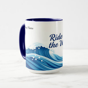 Caneca Citação de Cavalgada de Onda