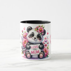 Caneca Citação de Dia de as mães Personalizada/Panda