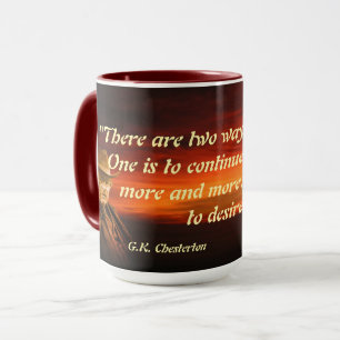 Caneca Citação de G.K. Chesterton sobre ter o suficiente