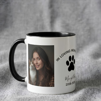Caneca Citação de Gato de Estimação Fofo 2 Colagem de Fot