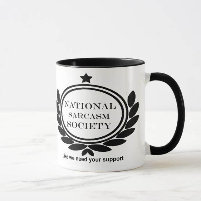 Caneca Citação de Humor da Sociedade Nacional de Sarcasmo (Direita)