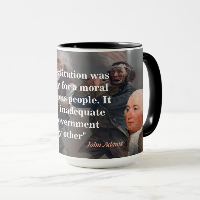 Caneca Citação de John Adams Sobre Nossa Constituição (Frente Esquerda)