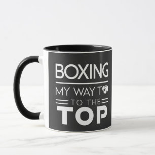 Caneca Citação de Motivação de Boxe Tipografia Minimalist