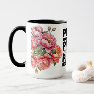 Caneca Citação de Oração Cristã Floral das Flores Rosa