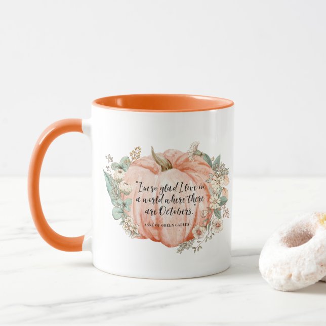 Caneca Citação de outubro de Anne of Green Gables (Com Donut)