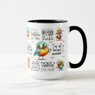 Caneca Citação de Pássaros Engraçados