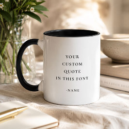 Caneca Citação de Texto Personalizado Moderno Minimalista