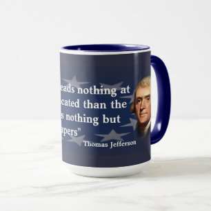 Caneca Citação de Thomas Jefferson sobre Jornais