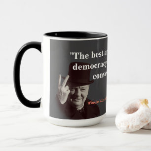 Caneca Citação de Winston Churchill sobre Democracia