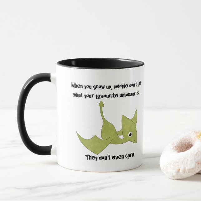 Caneca Citação Dinossaur Pterodactyl Funny Favorita (Com Donut)