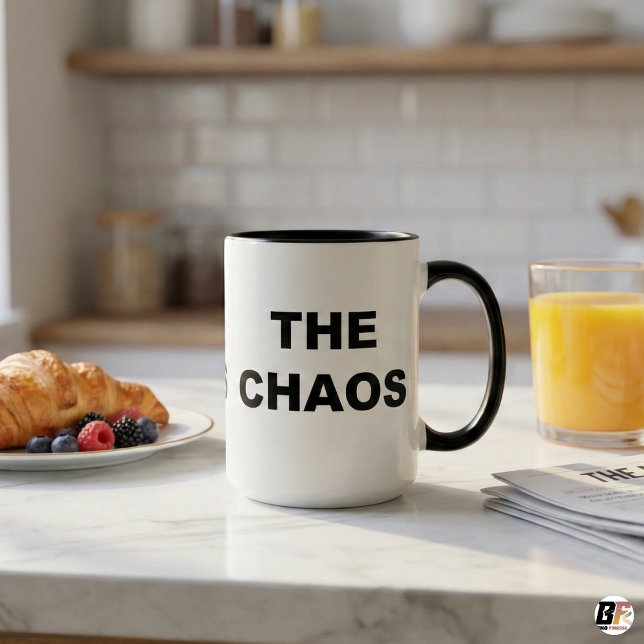 Caneca Citação Divertida Abrace o Caos Tom Duplo (Criador carregado)