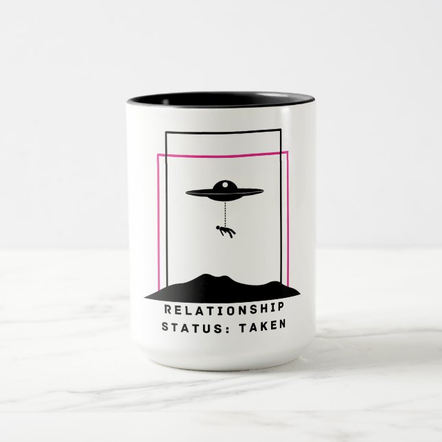 Caneca Citação Divertida de Abdução Alienígena Estado de  (Centro)