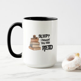 Caneca Citação Divertida de Amante de Livros Dormir Achei