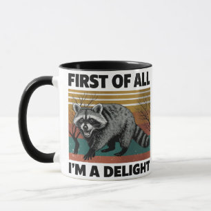 Caneca Citação Divertida de Guaxinim - Antes de Mais Nada