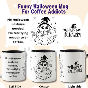 Caneca Citação Divertida de Halloween para Viciados em Ca