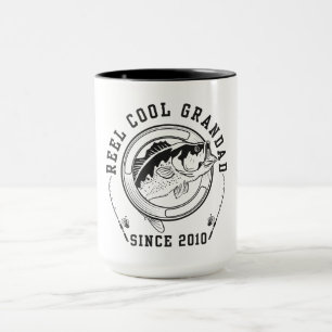Caneca Citação Divertida de Pesca Carrete Legal Avô Desde