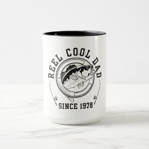 Caneca Citação Divertida de Pesca Carrete Legal Pai Desde