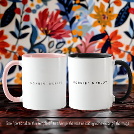 Caneca Citação Divertida de Vinho Merlot Fonte Cinza Tend