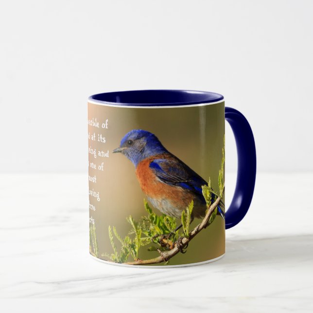 Caneca Citação do Bluebird Inspiracional Primavera (Frente Esquerda)