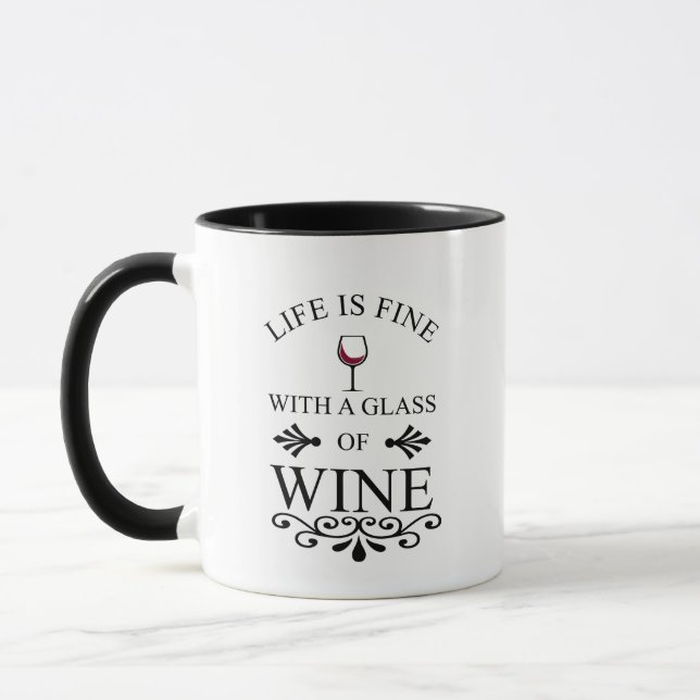 Caneca Citação do vinho engraçado (Esquerda)