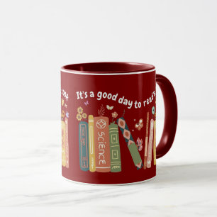 Caneca Citação dos Amantes do Livro, é um bom dia ler um