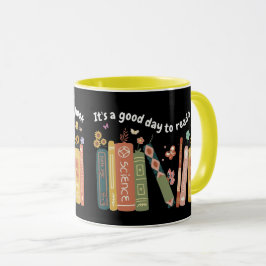 Caneca Citação dos Amantes do Livro, é um bom dia ler um 