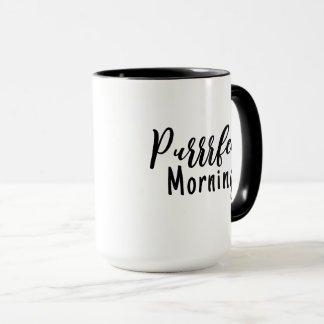 Caneca Citação engraçada de manhã perfeitinha de gato pre