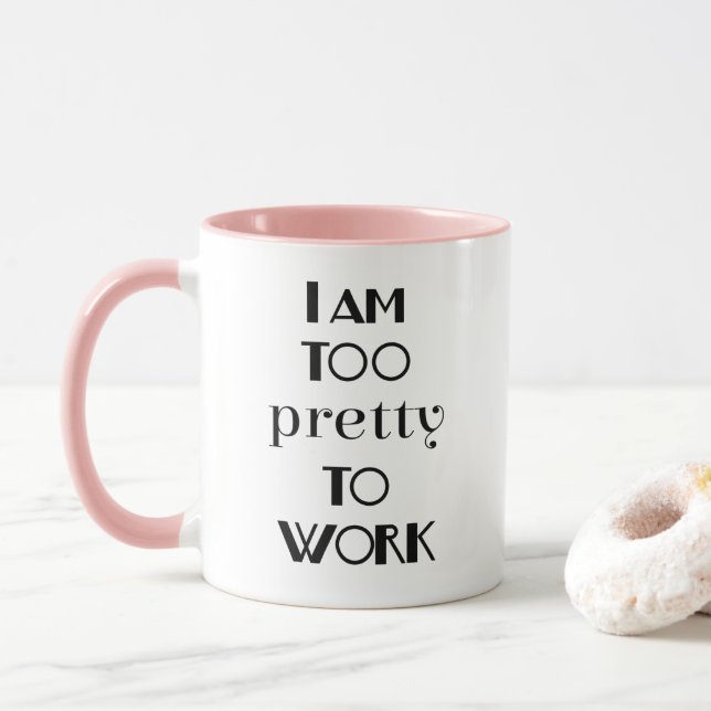 Caneca Citação engraçada do escritório Eu sou muito bonit (Com Donut)