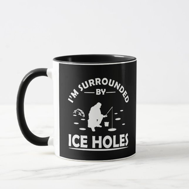 Caneca Citação engraçada sobre pesca no gelo (Esquerda)