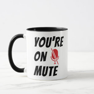 Caneca Citação Engraçada, Você Está Silenciado, Microfone