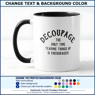Caneca Citação Humorística de Decoupagem Personalizada BW