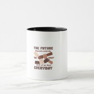 Caneca Citação Inspiradora do Futuro & Mãos da Unidade Di