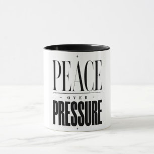 Caneca Citação Inspiradora Minimalista Paz Sobre Pressão