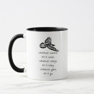 Caneca Citação Inspiradora Preta Raven Bird