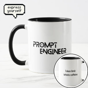 Caneca Citação minimalista de engenheiro de prompt