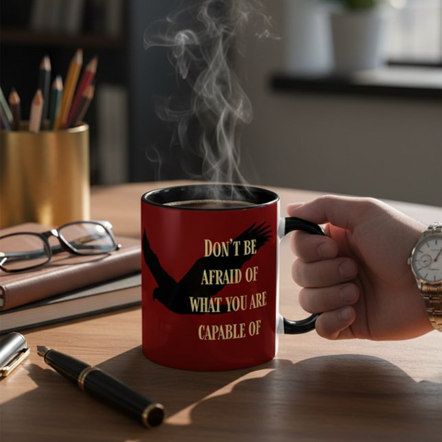 Caneca Citação Motivacional Águia Poder Afirmações Café (Gift as a daily reminder)