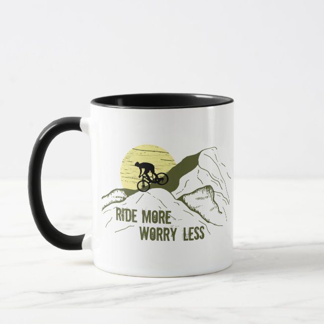 Caneca Citação Motivacional de Ciclismo de Montanha - Cic (Esquerda)