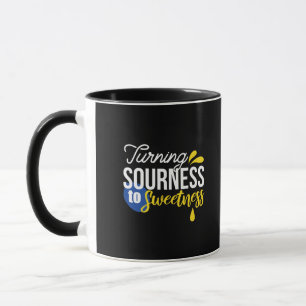 Caneca Citação Motivacional de Limão de Areia a Doce